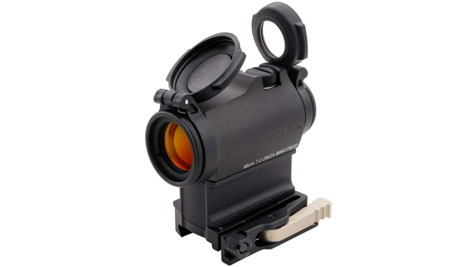 Aimpoint Micro T-2 Red Dot Reflex Sight, 2 MOA Dot Reticle, 1x18mm, w/ LRP Mount &amp; Spacer, Black, Semi Matte, Anodized, 200198