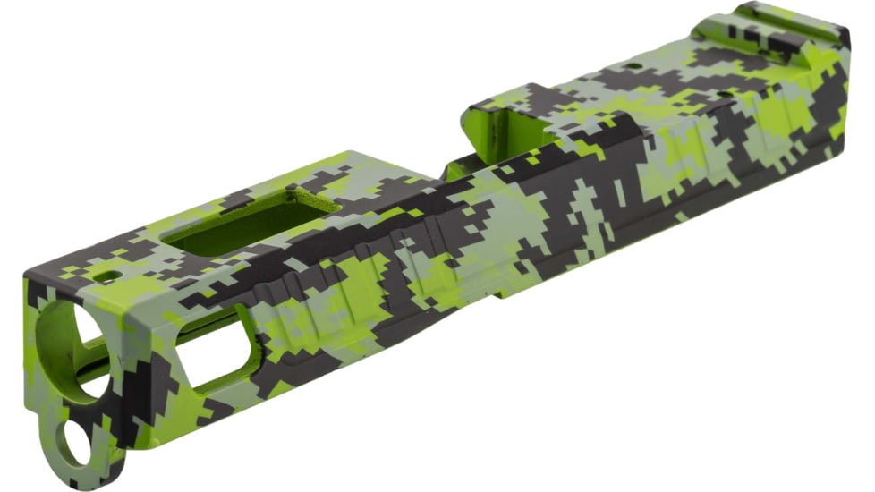 American Tactical Arms OPMOD ATA19 Badger Slide W/ Optic Cut, Glock 19, Gen 3, Green Digital, SLD-ATA19-BDR-DIGI-GRN-RMR