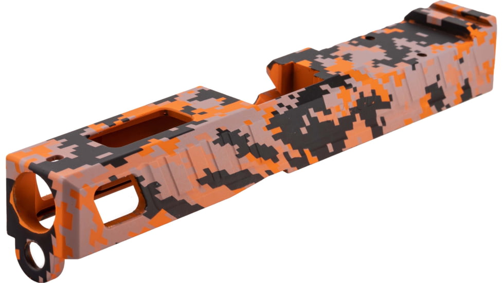 American Tactical Arms OPMOD ATA19 Badger Slide W/ Optic Cut, Glock 19, Gen 3, Orange Digital, SLD-ATA19-BDR-DIGI-ORNG-RMR