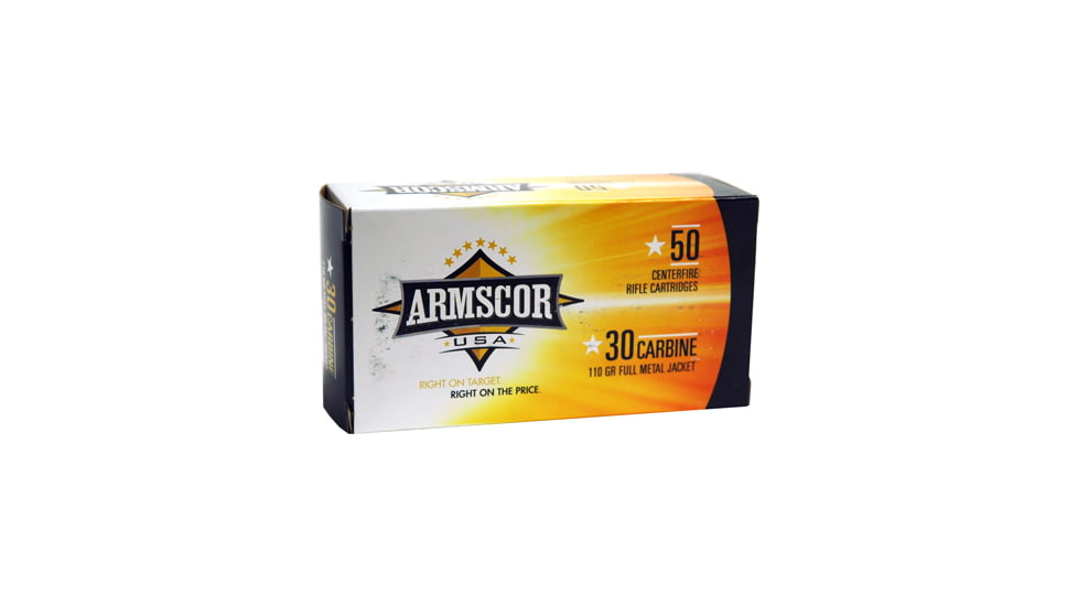 Armscor Precision Inc Usa 30 Carbine 110 Grain Full Metal Jacket Brass Cased Rifle Ammunition 6118