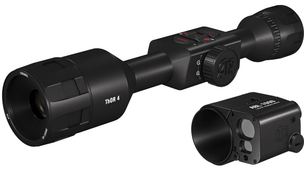 ATN ThOR 4 Thermal Smart HD Rifle Scope, 2-8x25mm, Black w/ Ballistic Laser Kit, TIWST4382A-KIT1