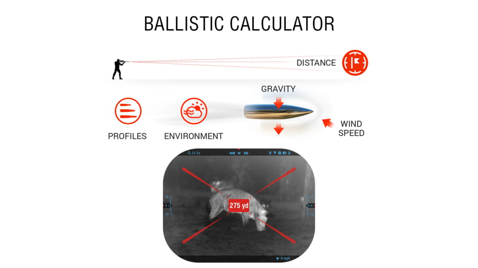 ATN Thor 5 XD LRF 4-40x 1280x1024 12 Micron Smart HD Thermal Rifle Scope, 30mm Tube w/ Xtreme Definition 1.3 Megapixel Sensor, Multiple Patterns &amp; Color Options Reticle, Black, TIWST51210LRF