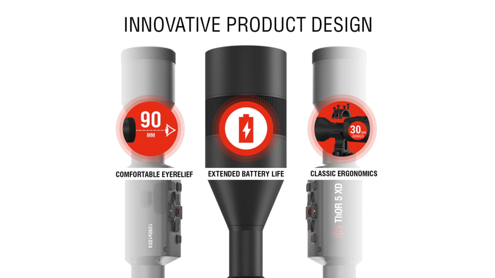 ATN Thor 5 XD LRF 4-40x 1280x1024 12 Micron Smart HD Thermal Rifle Scope, 30mm Tube w/ Xtreme Definition 1.3 Megapixel Sensor, Multiple Patterns &amp; Color Options Reticle, Black, TIWST51210LRF