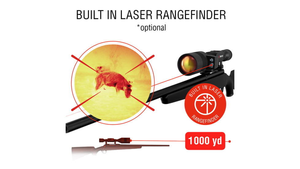 ATN Thor 5 XD LRF 4-40x 1280x1024 12 Micron Smart HD Thermal Rifle Scope, 30mm Tube w/ Xtreme Definition 1.3 Megapixel Sensor, Multiple Patterns &amp; Color Options Reticle, Black, TIWST51210LRF