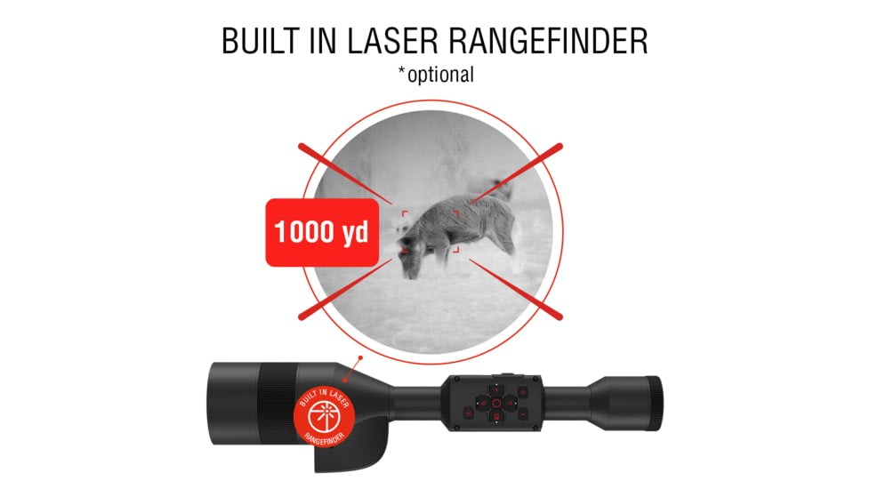 ATN Thor 5 XD LRF 4-40x 1280x1024 12 Micron Smart HD Thermal Rifle Scope, 30mm Tube w/ Xtreme Definition 1.3 Megapixel Sensor, Multiple Patterns &amp; Color Options Reticle, Black, TIWST51210LRF