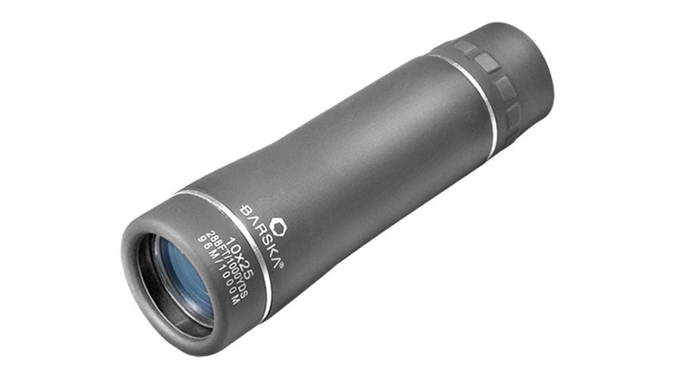 EDEMO Barska 10x25 Trend Roof BK-7 Prism Rubber Armor Monocular, Grey AA101-img-0