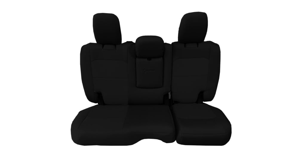 Bartact Jeep JLU Fold Down Armrest Seat Covers Rear Split Bench 2018 plus Wrangler 4 Door Tactical Series, Black/Black, JLSC2018RFBB