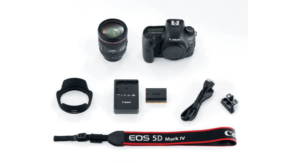 Canon EOS 5D Mark IV Camera, w/EF 24-70mm IS USM Standard Zoom Lens Kit, Black 1483C018