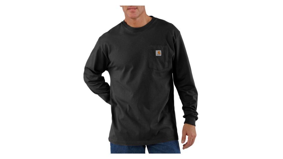 Carhartt Long Sleeve Workwear Pocket T-Shirt - Mens-Black-Large