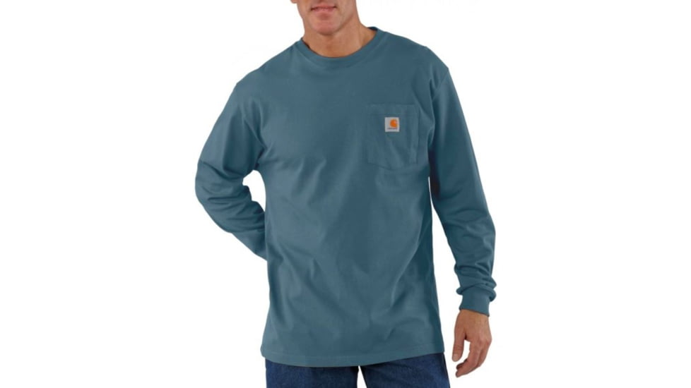 Carhartt Long Sleeve Workwear Pocket T-Shirt - Men's-Blue Lagoon-Large