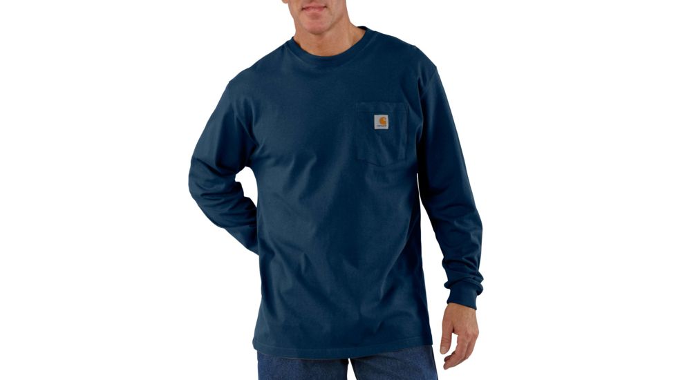 Carhartt Workwear Pocket Long Sleeve T-Shirt for Mens, Navy, 2XL/Regular K126-NVY-REG-XXL