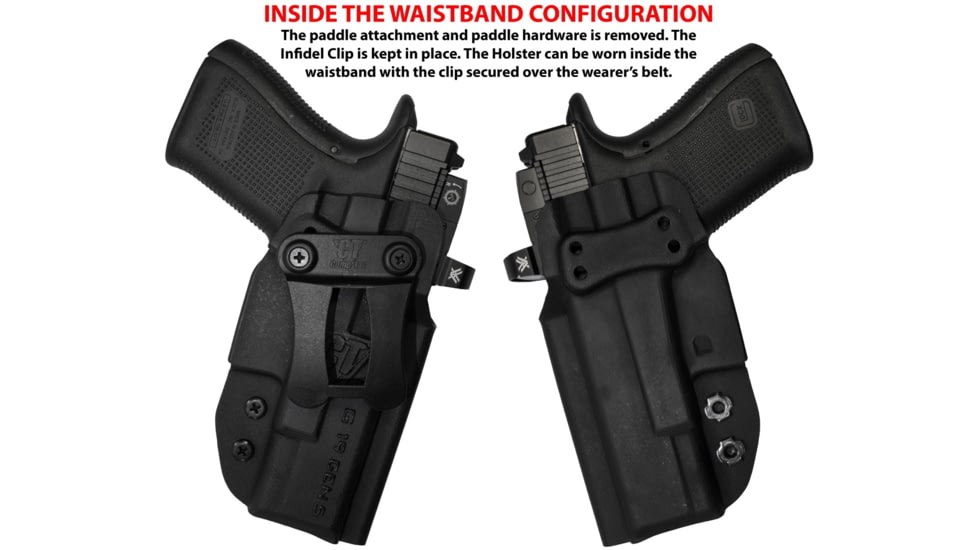 Comp-Tac Dual Concealment IWB/OWB Black Kydex for Glock 17 Gen 5, Right Hand, C669GL044RBKN