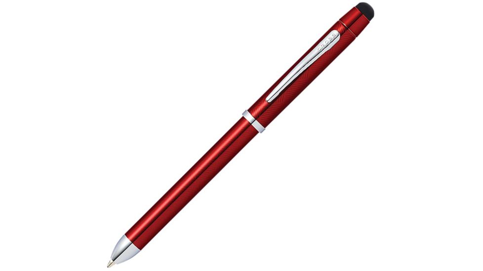 Cross Tech3+ Multifunction Pen - Black and Red Pen, Pencil, Stylus, Engraved Translucent Red AT009013