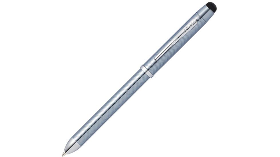 Cross Tech3+ Multifunction Pen - Black and Red Pen, Pencil, Stylus, Engraved Frosty Steel AT009014