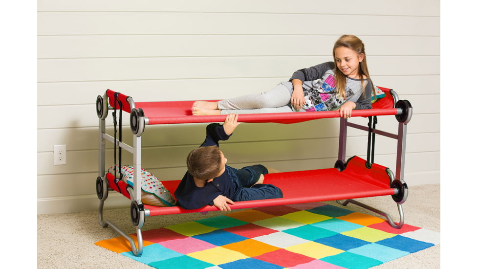 Disc-O-Bed Kid-O-Bunk Sleeping Cots w/ 2 Side Organizers, Red, 30405BO