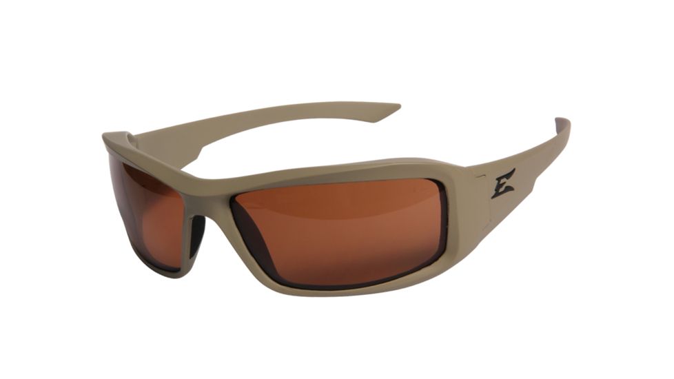 Edge Eyewear Hamel Sand Thin Temple Sunglasses, Matte Sand Frame / Polarized Copper Lens, TXH735-TT