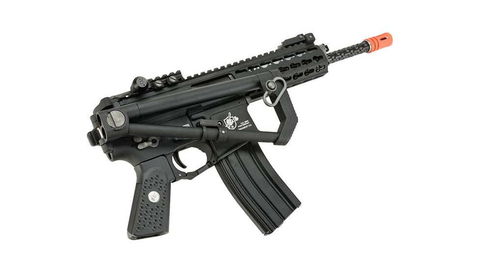 EMG Knights Armament Airsoft PDW M2 Gas Blowback Airsoft Rifle, 400FPS, Co2 Magazine, Black, Large, GR-KAA-PDW-L-BK-CO2