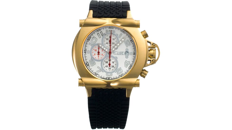 Equipe Q601 Rollbar Watches - Men's - Timer and Date Subdials, Quartz, Gold/White, One Size, EQUQ604