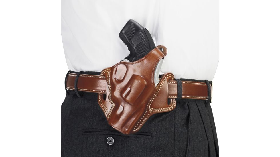 Galco Fletch Concealment Leather Belt Holster, Tan, Right Hand - S&amp;W L Frame 686 4in