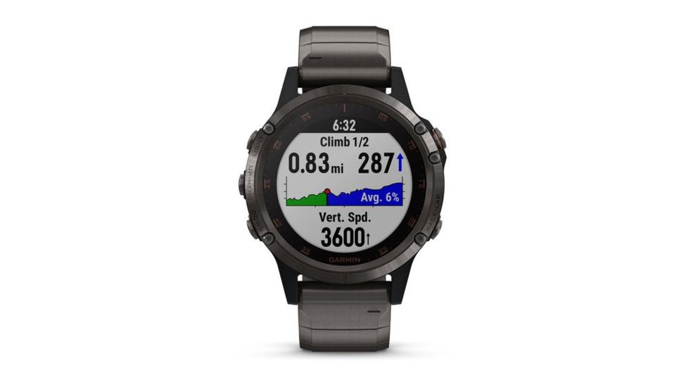Garmin Fenix 5 Plus, Sapphire, GPS Watch, NA, Carbon Gray/DLC Ti 010-01988-02