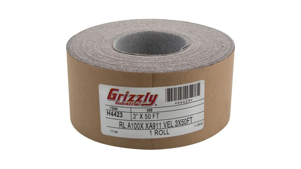 Grizzly Industrial 3in. x 50' Sanding Roll A100 H&amp;L, H4423