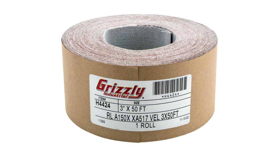 Grizzly Industrial 3in. x 50' Sanding Roll A150 H&amp;L, H4424