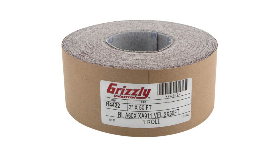 Grizzly Industrial 3in. x 50' Sanding Roll A60 H&amp;L, H4422