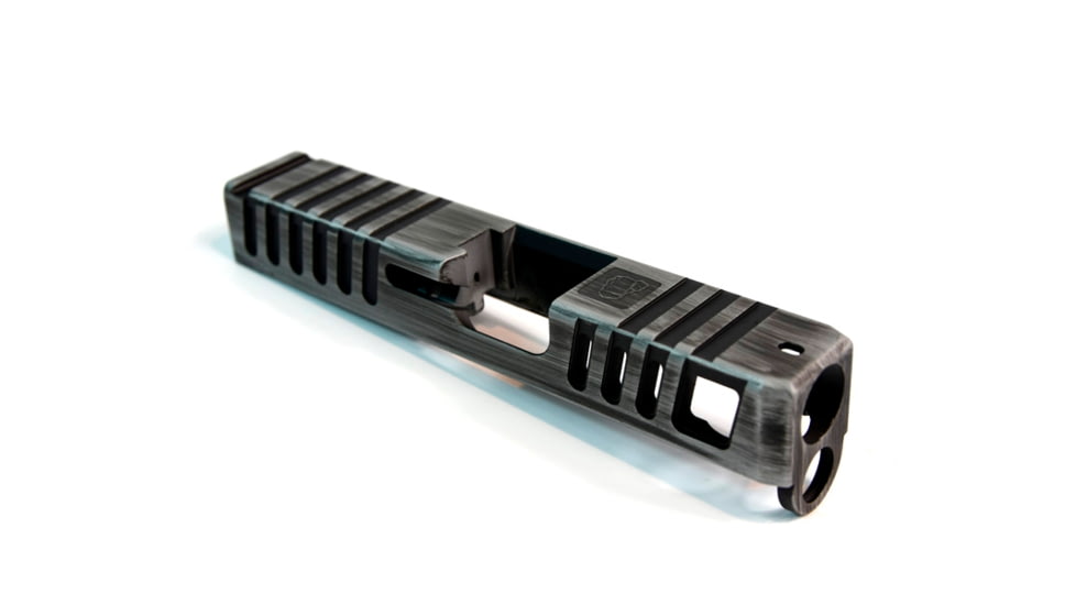Gun Cuts Juggernaut Slide for Glock 26, No Optic Cut, Battleworn Silver, GC-G26-JUG-CSIBW-NO