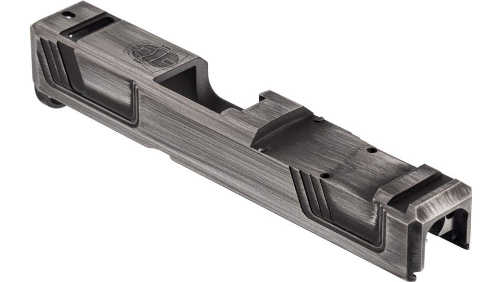 Gun Cuts Raider Slide for Glock 26, Optic Cut, Battleworn Silver, GC-G26-RAI-CSIBW-RMR