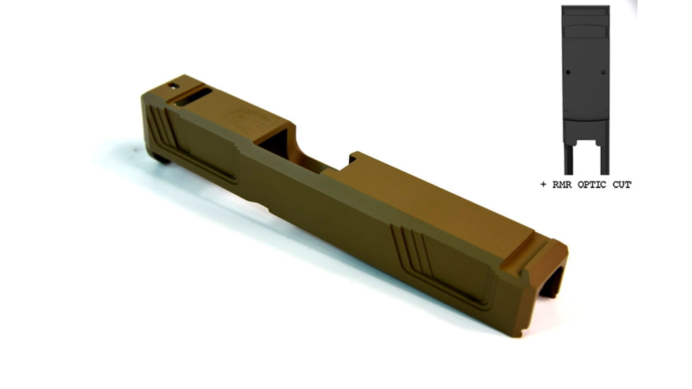 Gun Cuts Raider Slide for Glock 26, Optic Cut, Coyote Tan, GC-G26-RAI-CTA-RMR