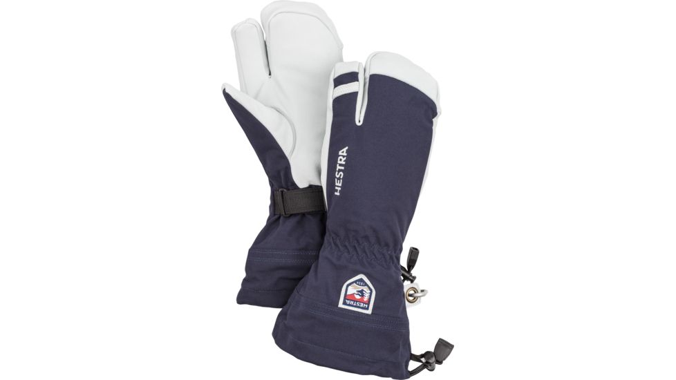 Hestra Army Leather Heli Ski 3 Finger Glove - Unisex, Navy, 6, 30572-280-06