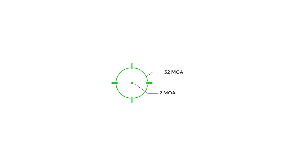 Holosun SCS MOS Solar Charging Sight, 2 MOA Dot/32 MOA Circle Green Multi Reticle, Black, SCS-M-GR