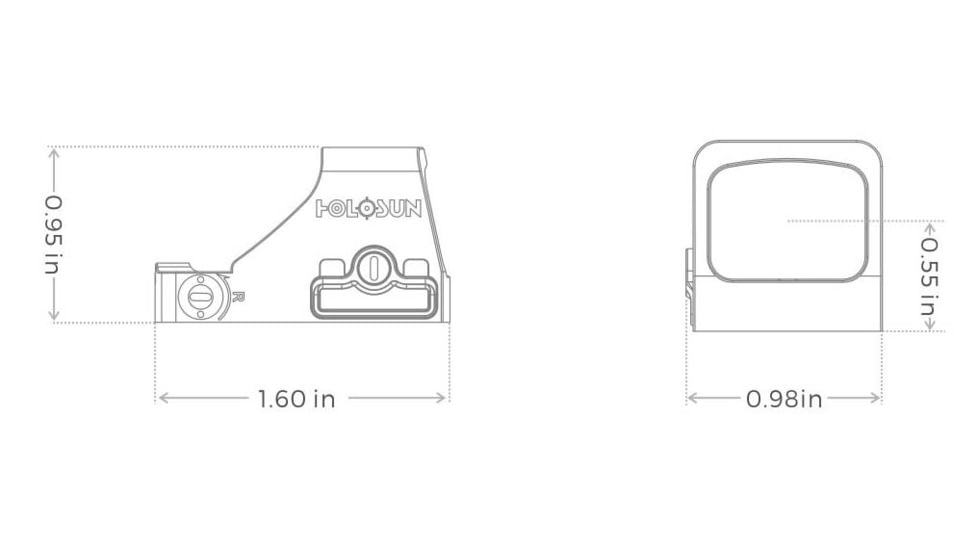 Holosun Sub-compact HS407K-X2 Dot Red Dot Sight, 1x, 6 MOA, Black, HS407K-X2
