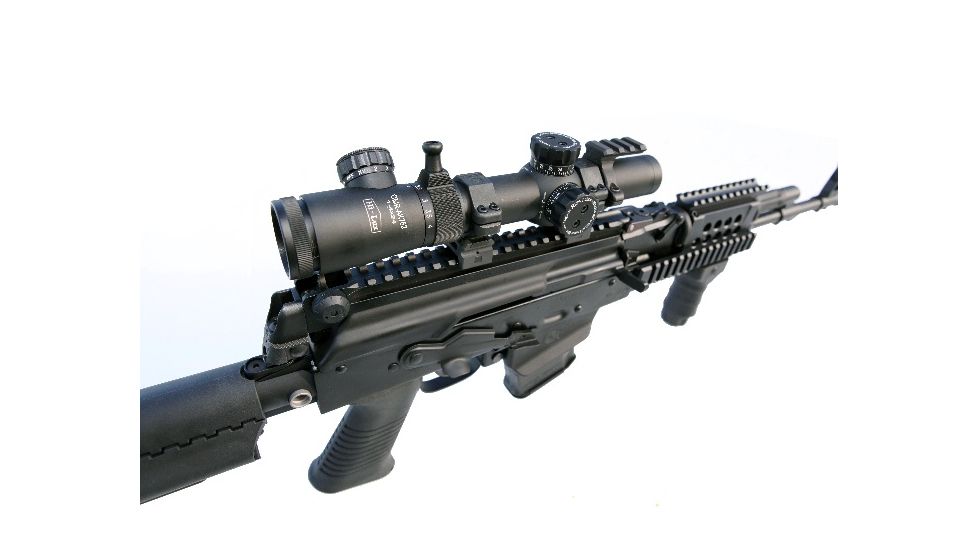 Hi-Lux Optics CMR Illuminated Tactical Rifle Scope, 1-4x24mm, 30mm Tube, Second Focal Plane, Illuminated 122 Grain 7.62X39R Green BDC Reticle, Black, CMR-AK762