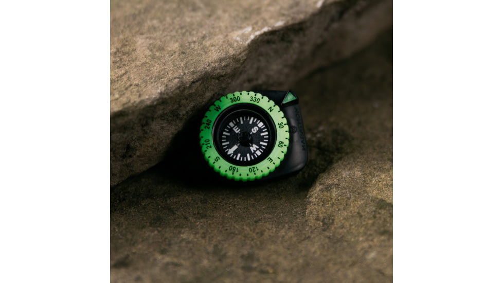 Marathon Clip-On Wrist Compass w/ Glow in The Dark Bezel, Black, 1 x 1.2 x .5 in, CO194005-BK
