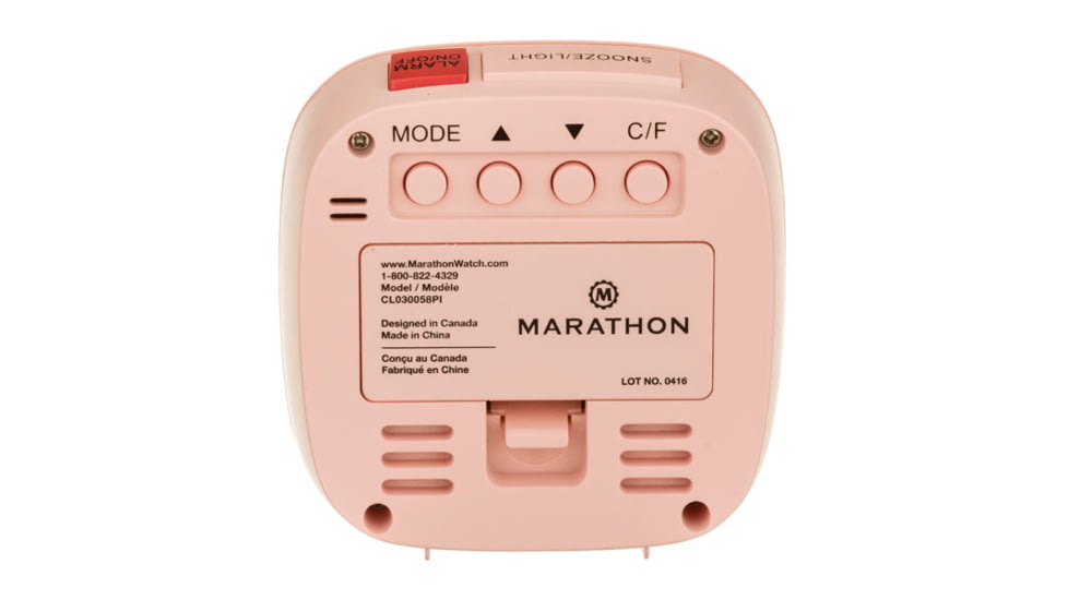Marathon Watch Compact Alarm Clock w/Temperature and Date | Free