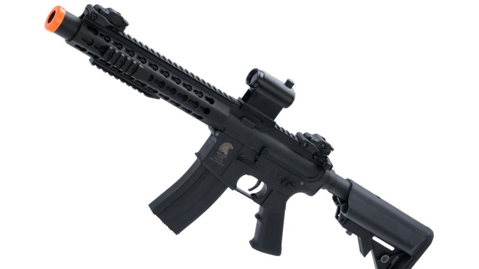 Matrix Sportsline M4 RIS Airsoft AEG Rifle w/G2 Micro-Switch Gearbox, 10in Keymod w/Suppressor, Black, Large, ST-AEG-270-A-BK