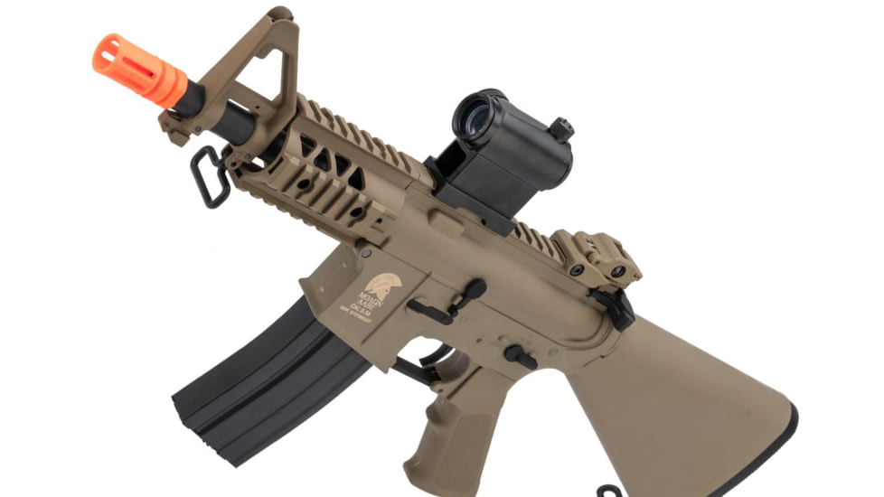 Matrix Sportsline M4 RIS Airsoft AEG Rifle w/G2 Micro-Switch Gearbox, 5in Stubby Fixed Stock, Dark Earth, Large, ST-AEG-293-DE