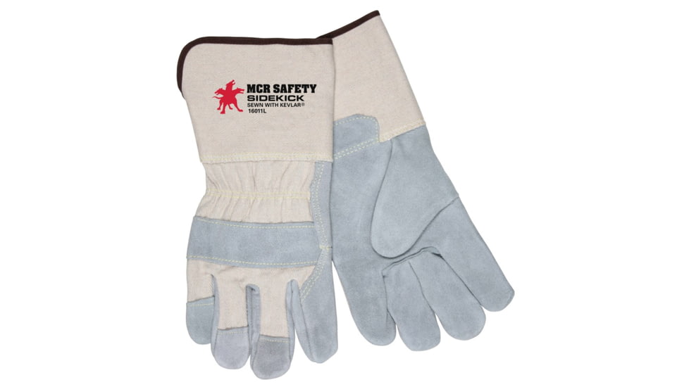 MCR Safety Sidekick Series Gloves, Select Side Split Leather Palm, 4