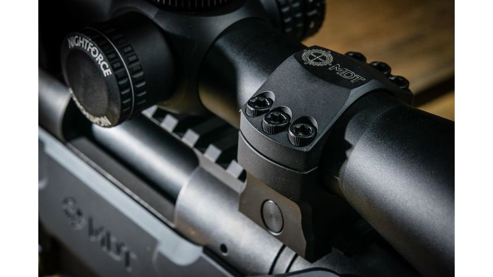 MDT 30mm Elite Scope Ring, 0.820 inch, Low, No Bubble Level, Black 102708-BLK