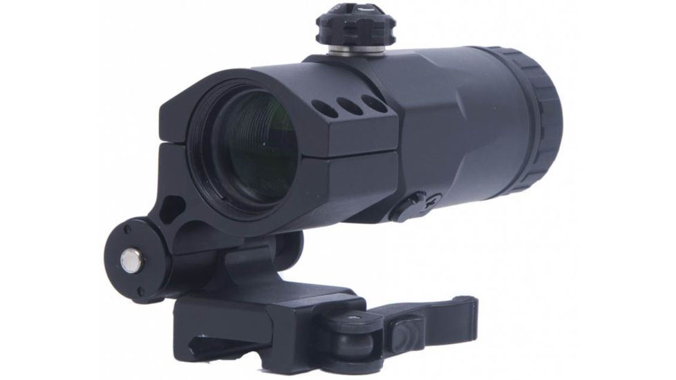 Meprolight Mepro MX3-F 3x Magnifier for Reflex &amp; Red Dot Sights w/Flip Mount, Black, MX3-FLIP