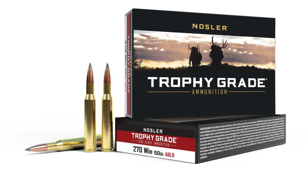 Nosler .270 Winchester, Long Range AccuBond , 150 grain, Brass Cased, 20 Rounds, 60125