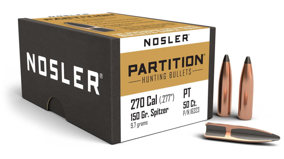 Nosler Partition Rifle Bullet .270 Caliber 150gr, 50ct, 16323