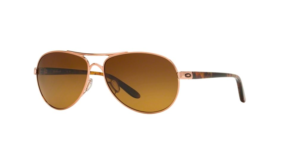 Oakley Feedback Womens Sunglasses 407914-59 - Rose Gold Frame, Brown Gradient Polar Lenses