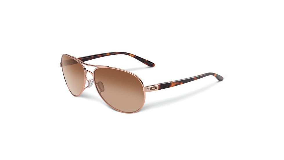 Oakley Feedback Womens Sunglasses, Rose Gold Frame, VR50 Brown Gradient Lens OO4079-01