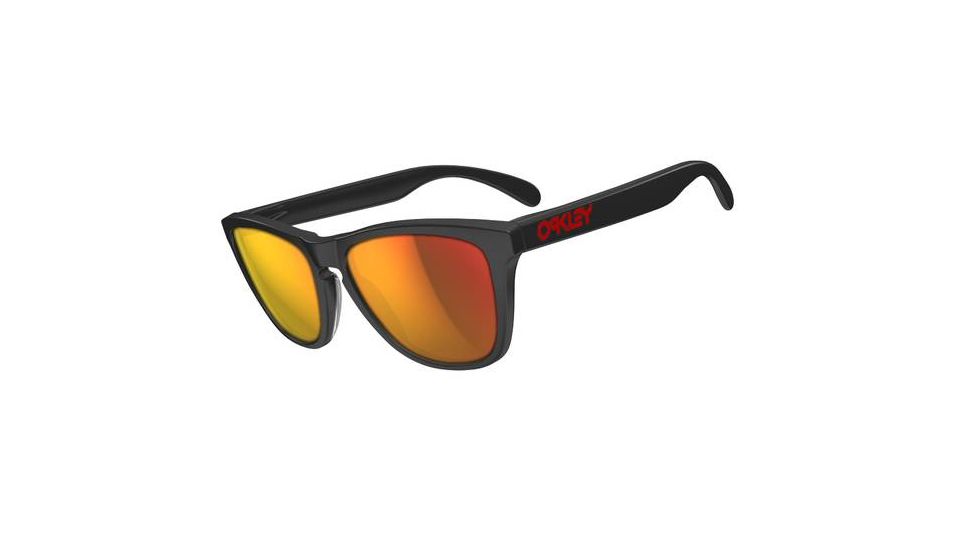 Oakley Frogskins LX Mens Sunglasses Matte Black Frame, Ruby Iridium Lens OO2043-02