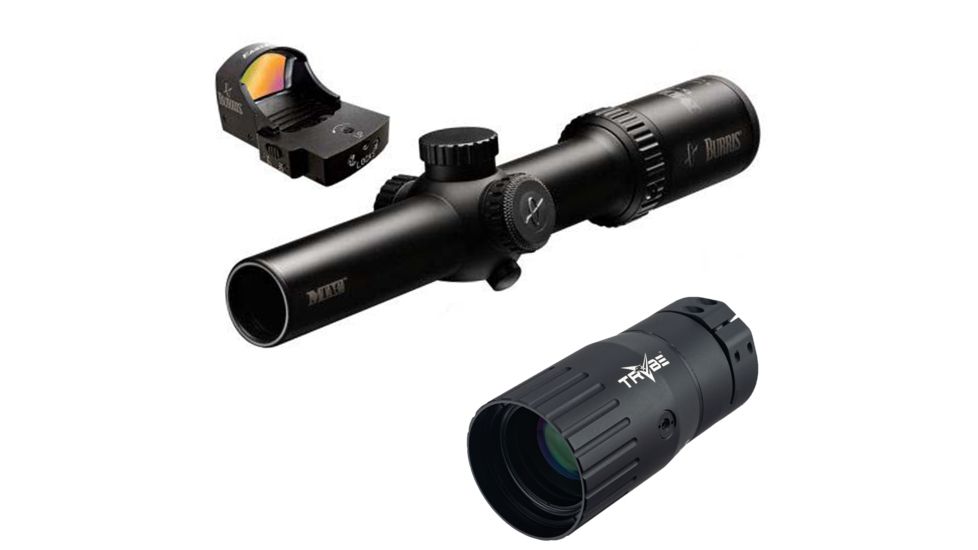 OP Exclusive - Burris Tactical Scope Kit, MTAC Rifle Scope, 1-4x24mm, 30mm Tube, Second Focal Plane, 1/2 MOA, Ballistic CQ Reticle, PEPR Mount w/FastFire 3 1x Micro Red Dot Sight, Black, 200437-FF w/