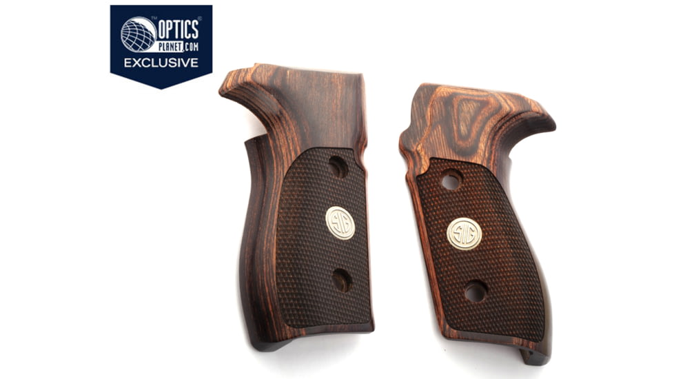 OpticsPlanet Exclusive Hogue Handgun Grip, SIG Sauer P227 DA/SA, Checkered Pattern, Rosewood, Sig P227, 47411-7SIGMED