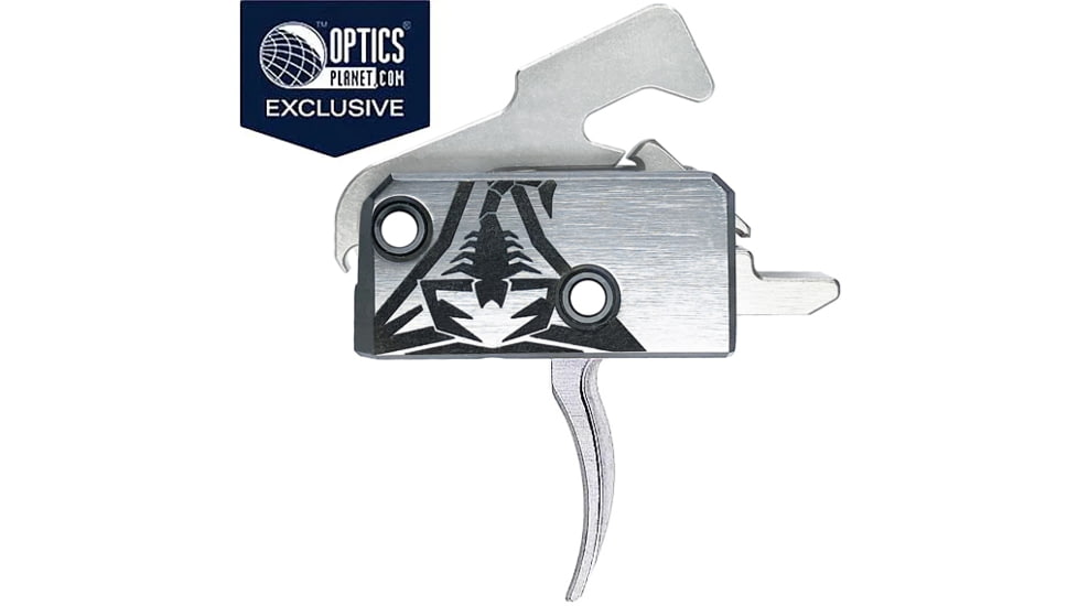 OpticsPlanet Exclusive RISE Armament RA-240 Enhanced Rifle Trigger, Curved, 3.5lb Pull Weight, Anodized, Graphite, Silver, RA-240-GPHT-SLVR