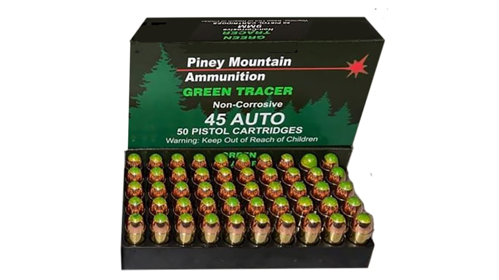 Piney Mountain Ammunition PMSN45ACG Green Tracer Non Corrosive 45 ACP ...